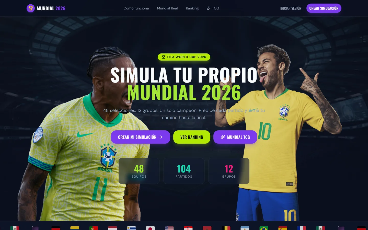 Mundial Simulator - Simulador del Mundial 2026 y juego de cartas de fútbol