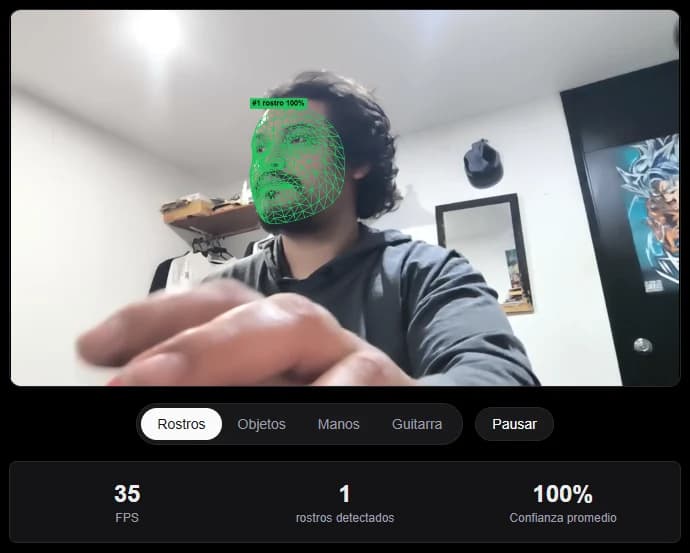 MediaPipe face mesh detecting a face in real time